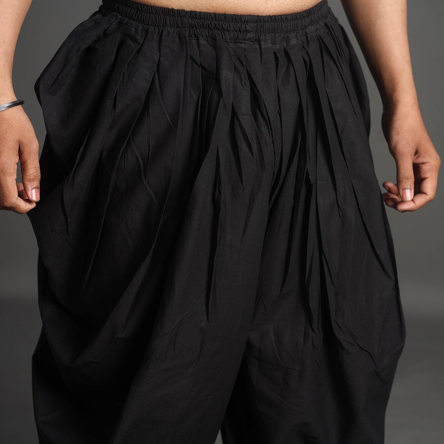 Black - Plain Cotton Dhoti For Men's 02