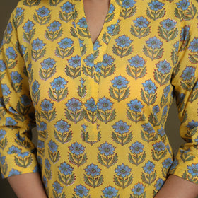 Yellow Cotton Sanganeri Block Print Co-Ord Set