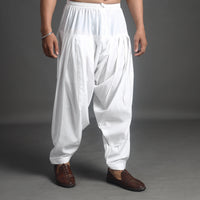 White - Plain Cotton Traditional Men's Patiala 05