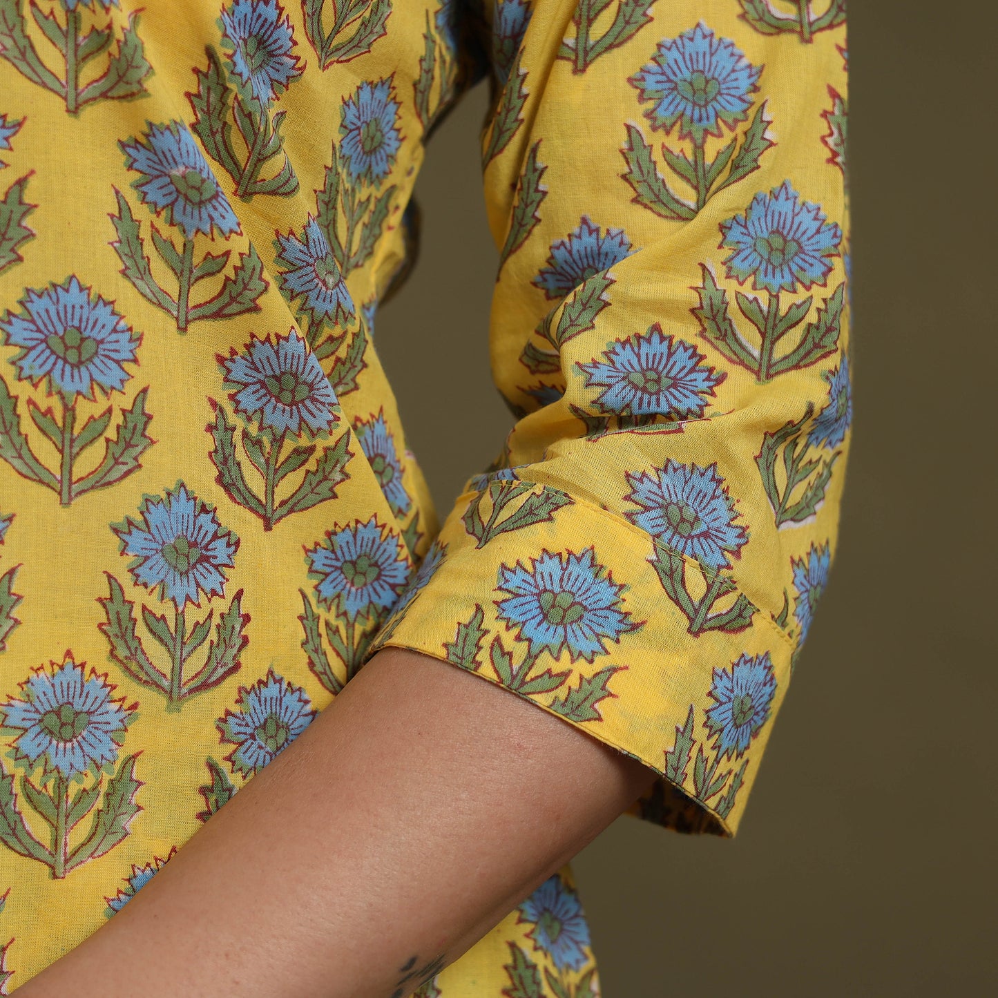 Yellow Cotton Sanganeri Block Print Co-Ord Set