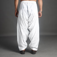 White - Plain Cotton Traditional Men's Patiala 05