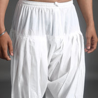 White - Plain Cotton Traditional Men's Patiala 05