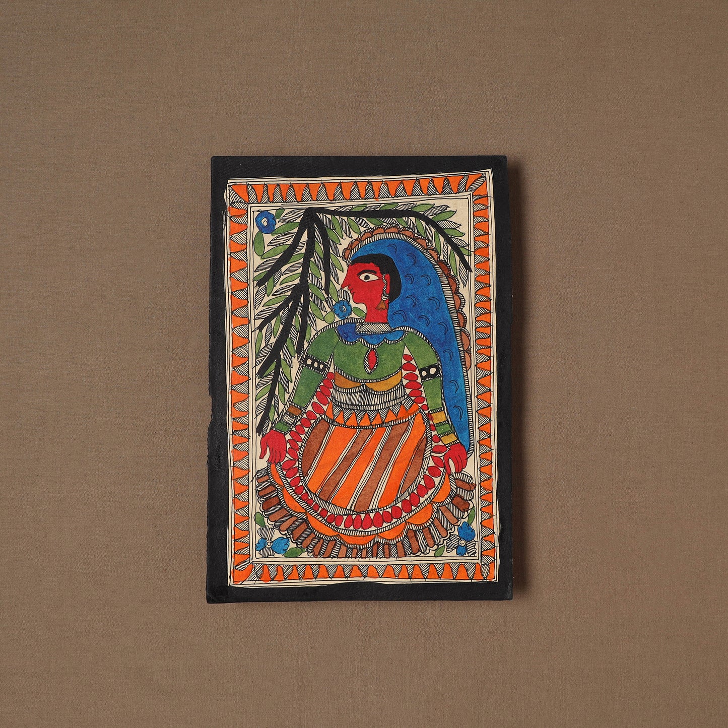 Handpainted Madhubani Painting by Santosh Paswan (10 x 7 in) 04