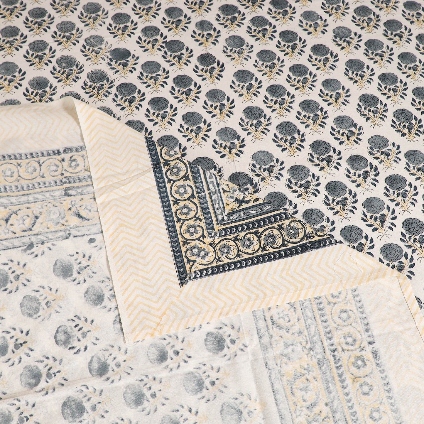 Sanganeri Hand Block Print Cotton Single Bedsheet (90 x 60 in) 54