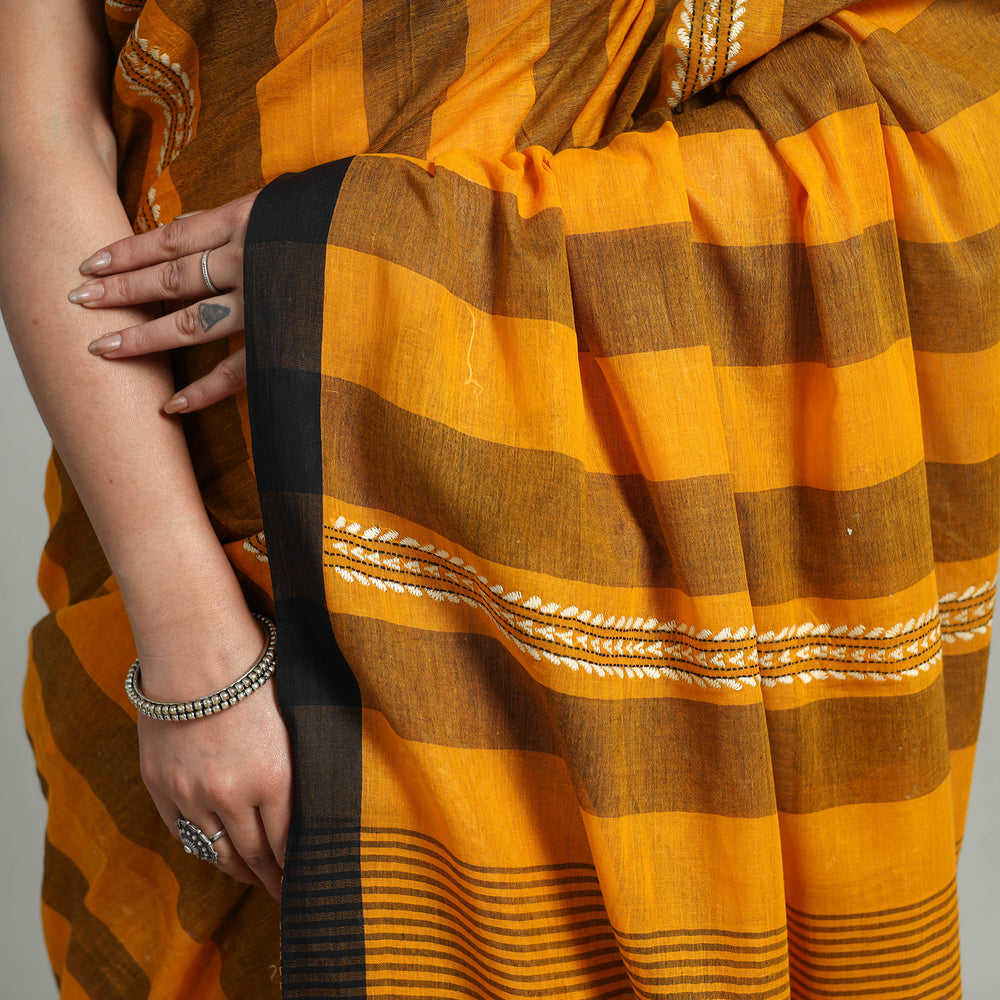 Handloom Cotton Bengal Kantha Embroidery Saree 01