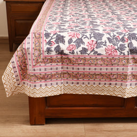 Sanganeri Hand Block Print Cotton Single Bedsheet (90 x 60 in) 55