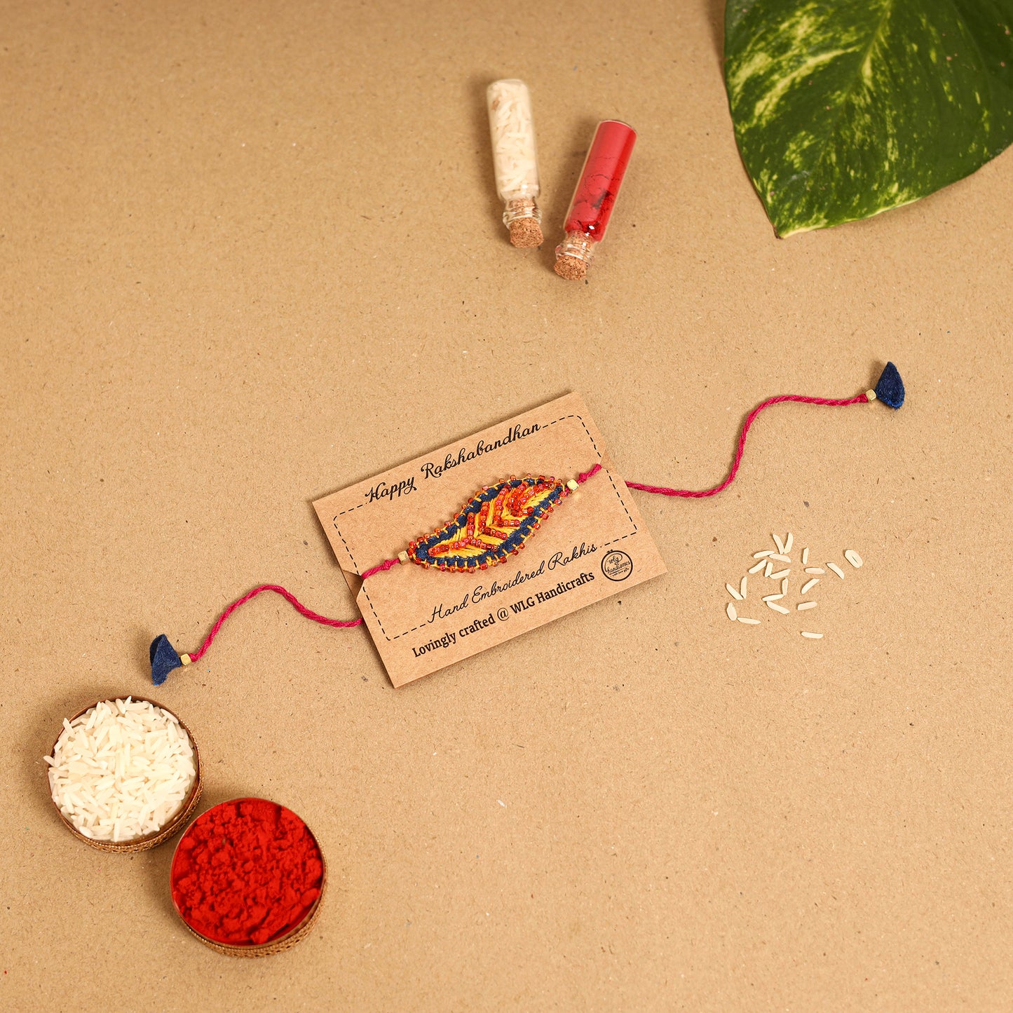  Leaf Ornament - Handmade Felt Rakhi 