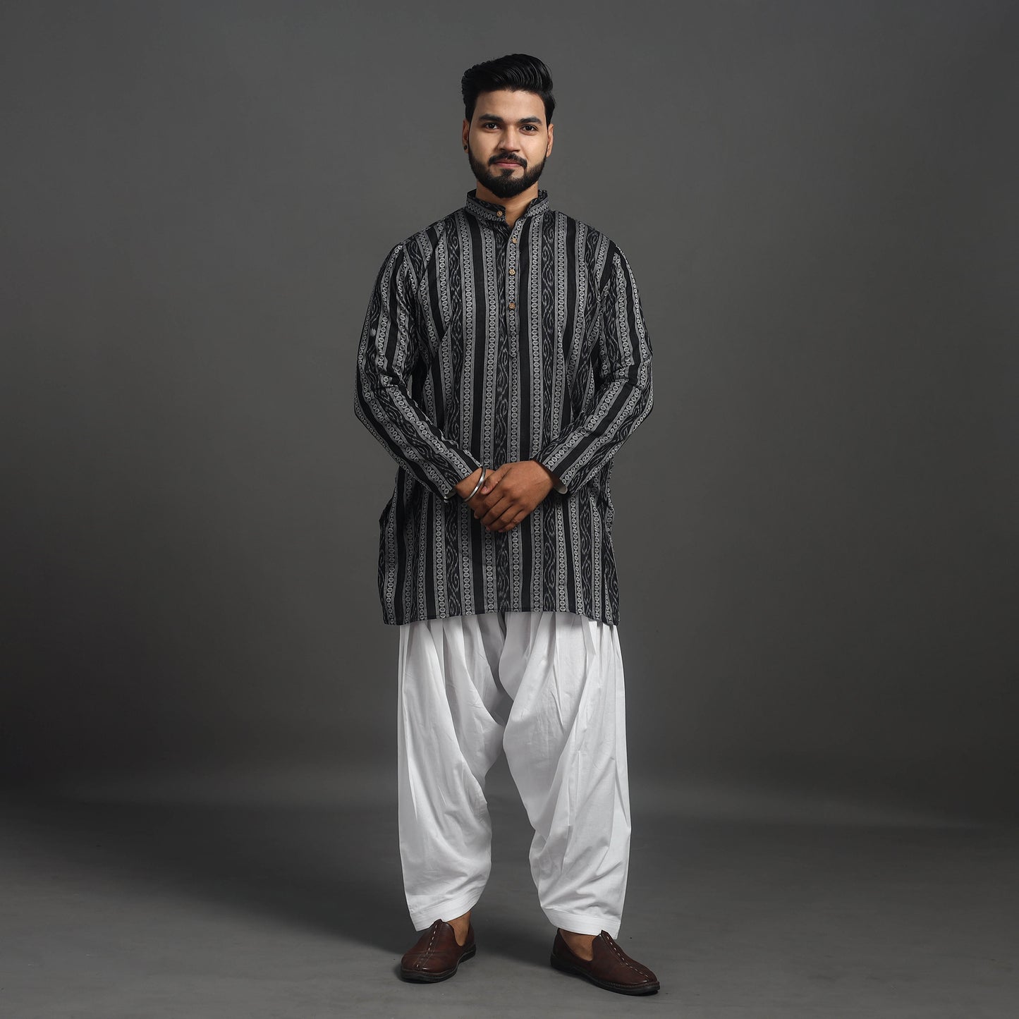 White - Plain Cotton Traditional Men's Patiala 05