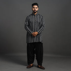 Buy Black Plain Cotton Traditional Men's Patiala