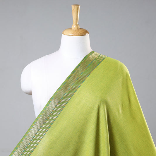 Green - Prewashed Dharwad Cotton Thread Border Fabric