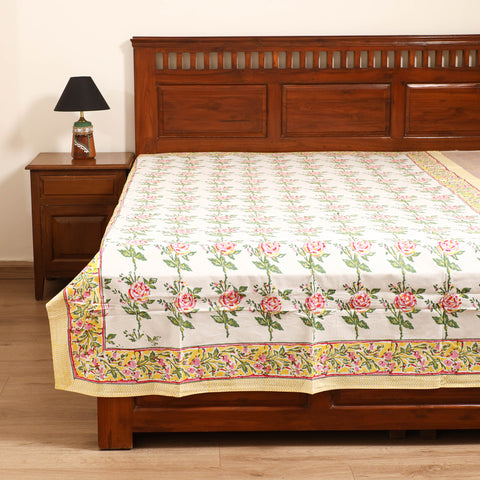 Sanganeri Hand Block Print Cotton Single Bedsheet (90 x 60 in) 57