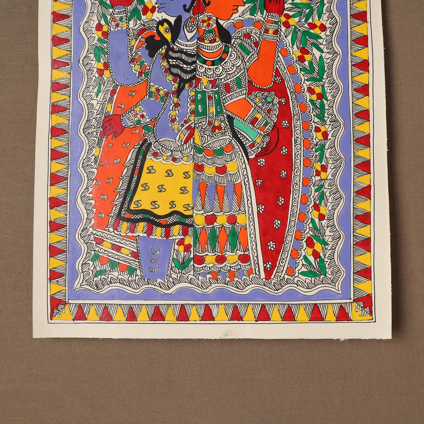 Handpainted Madhubani Painting by Santosh Paswan (15 x 11 in) 06
