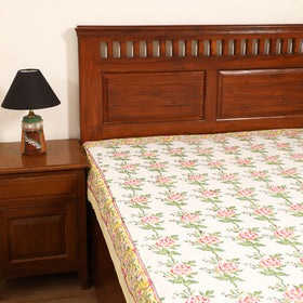 Sanganeri Hand Block Print Cotton Single Bedsheet (90 x 60 in) 57