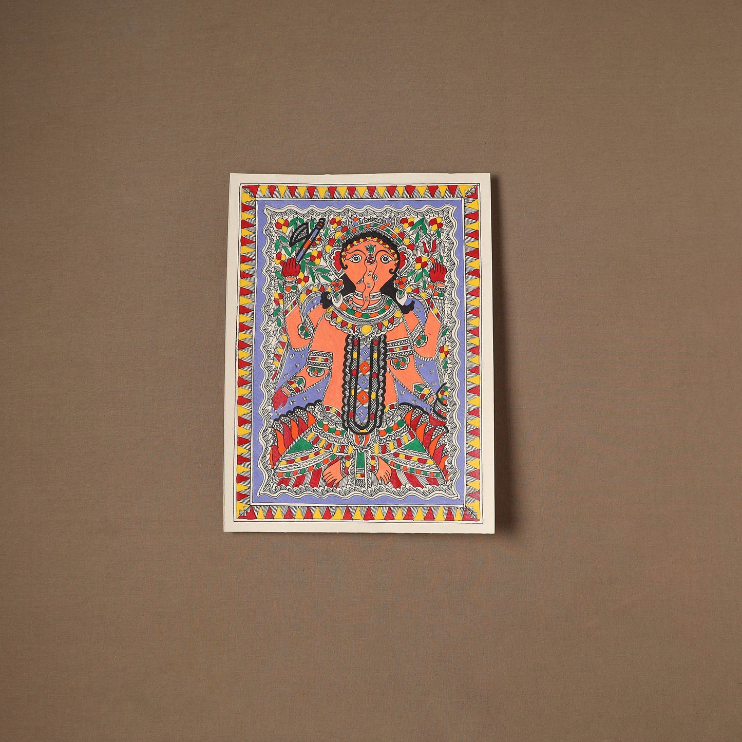 Handpainted Madhubani Painting by Santosh Paswan (15 x 11 in) 07