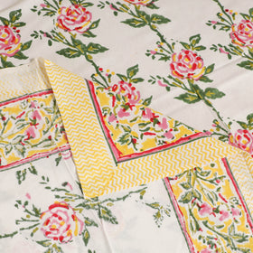 Sanganeri Hand Block Print Cotton Single Bedsheet (90 x 60 in) 57