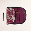  Kalamkari Fabric Multipurpose Segmented Make-up Brush Wrap Pouch/Case 