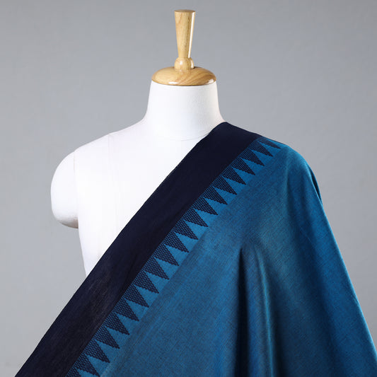 Blue - Prewashed Dharwad Cotton Thread Border Fabric