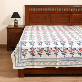 Sanganeri Hand Block Print Cotton Single Bedsheet (90 x 60 in) 59