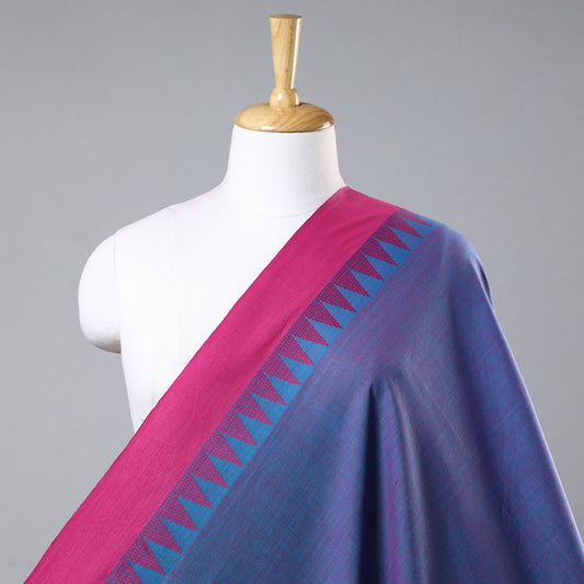 Blue - Prewashed Dharwad Cotton Thread Border Fabric
