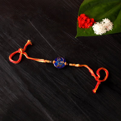 Geometric Ganesha - Copper Enamel Rakhi by Ekibeki 03