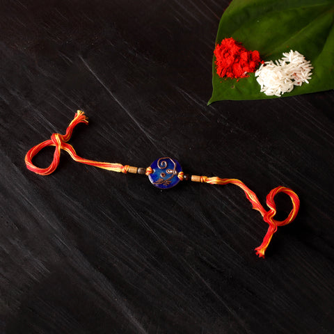 Geometric Ganesha - Copper Enamel Rakhi by Ekibeki 03