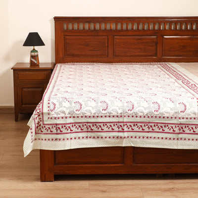 Sanganeri Hand Block Print Cotton Single Bedsheet (90 x 60 in) 60