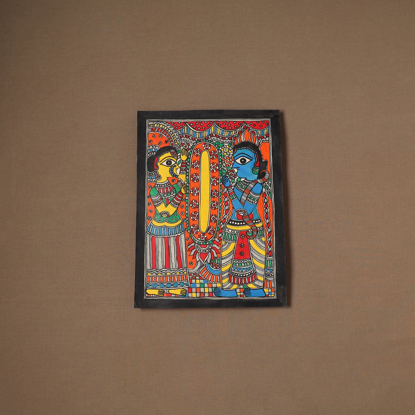 Handpainted Madhubani Painting by Santosh Paswan (15 x 11 in) 09