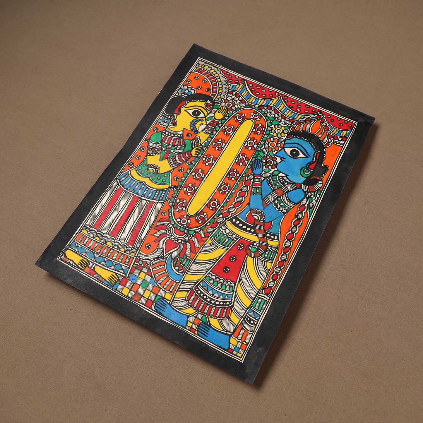 Handpainted Madhubani Painting by Santosh Paswan (15 x 11 in) 09