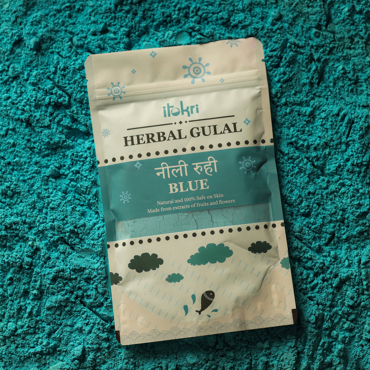 नीली रूही ~ Blue Organic and Herbal Holi Color / Gulal (100gm)