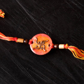 Swastik Round - Copper Enamel Work Rakhi by Ekibeki 06
