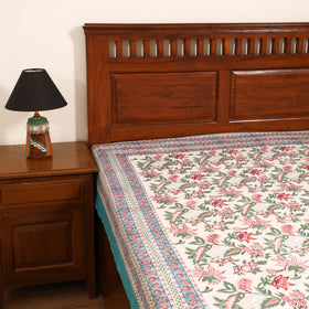 Sanganeri Hand Block Print Cotton Single Bedsheet (90 x 60 in) 61