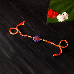 Swastik Round - Copper Enamel Work Rakhi by Ekibeki 07