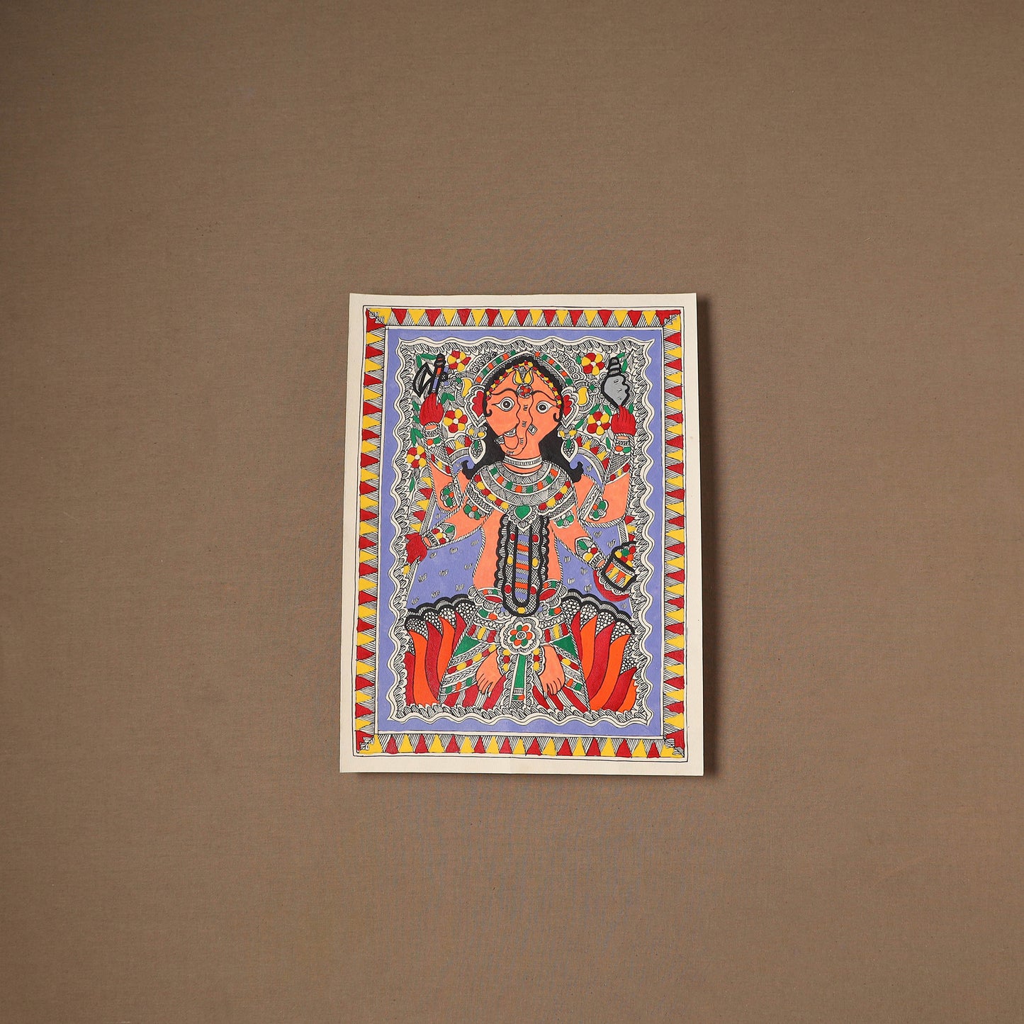 Handpainted Madhubani Painting by Santosh Paswan (15 x 11 in) 11