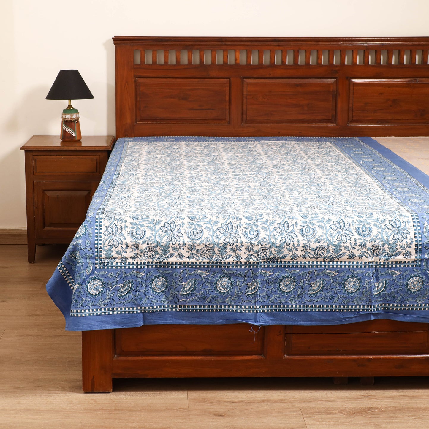 Sanganeri Hand Block Print Cotton Single Bedsheet (90 x 60 in) 62