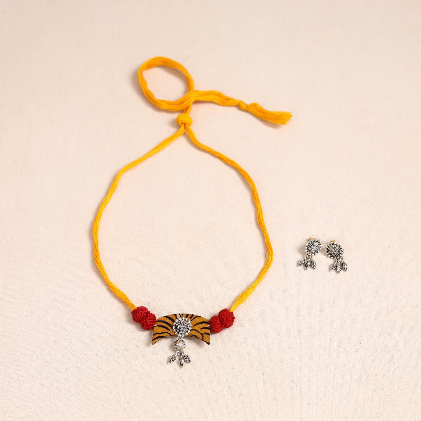 Yellow German Silver Fabart Necklace Set