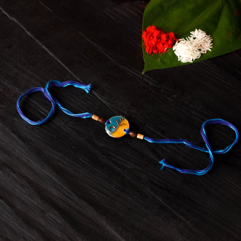 Round Ganesha - Copper Enamel Rakhi by Ekibeki 09