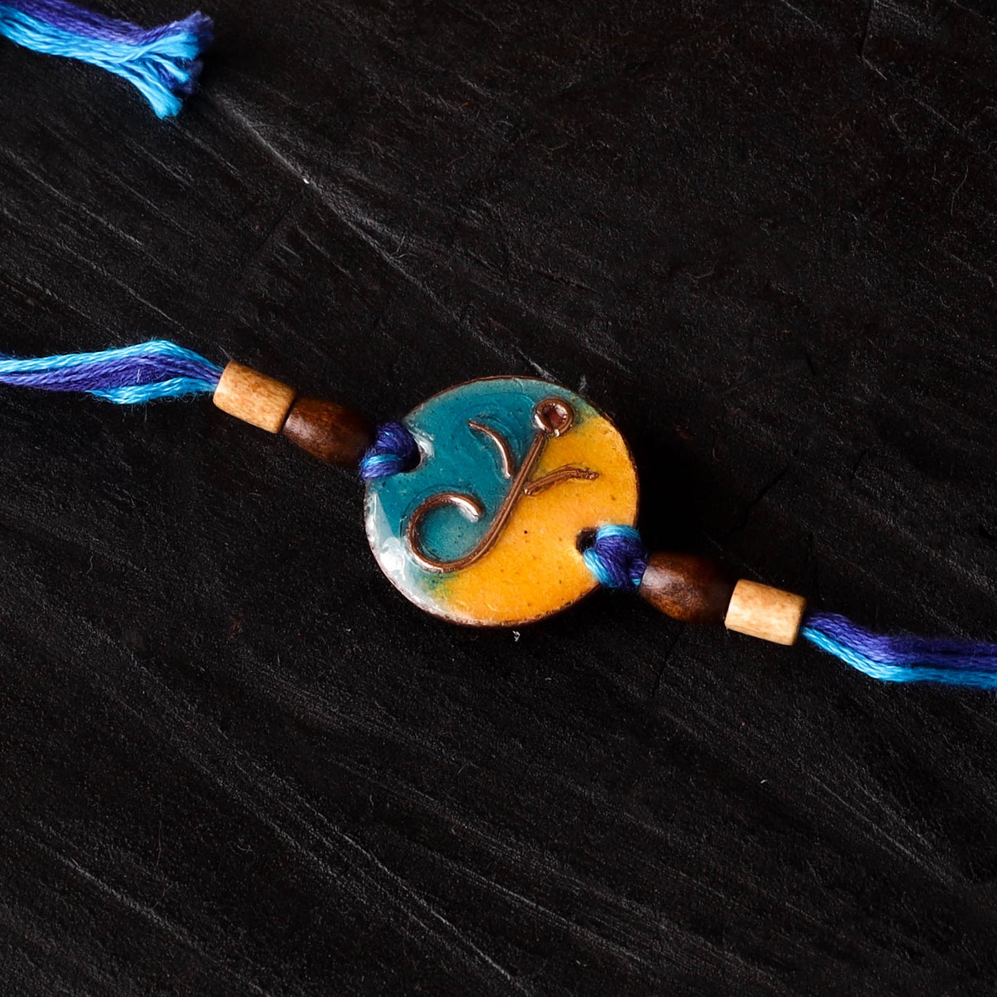Round Ganesha - Copper Enamel Rakhi by Ekibeki 09