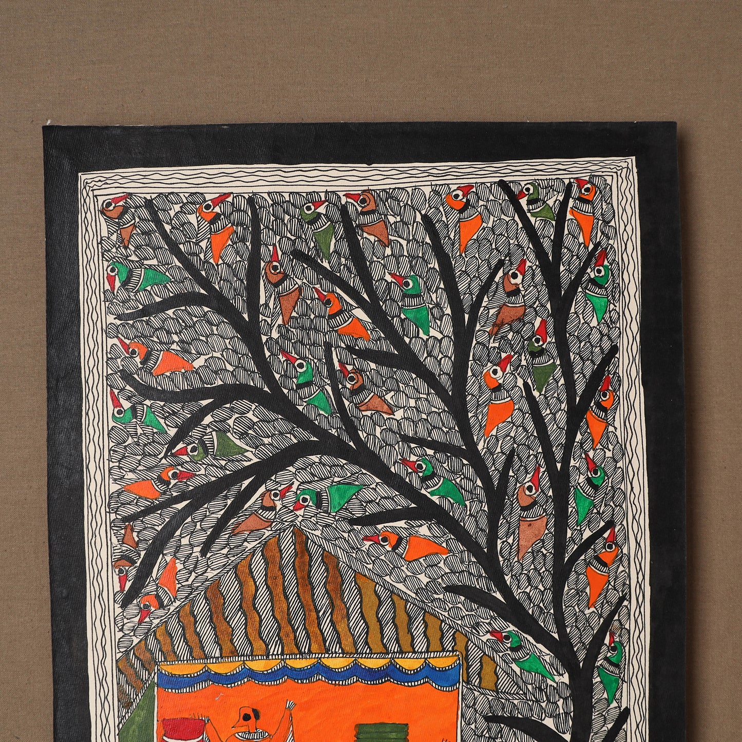 Handpainted Madhubani Painting by Santosh Paswan (15 x 11 in) 12