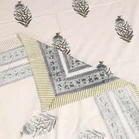 Sanganeri Hand Block Print Cotton Single Bedsheet (90 x 60 in) 63
