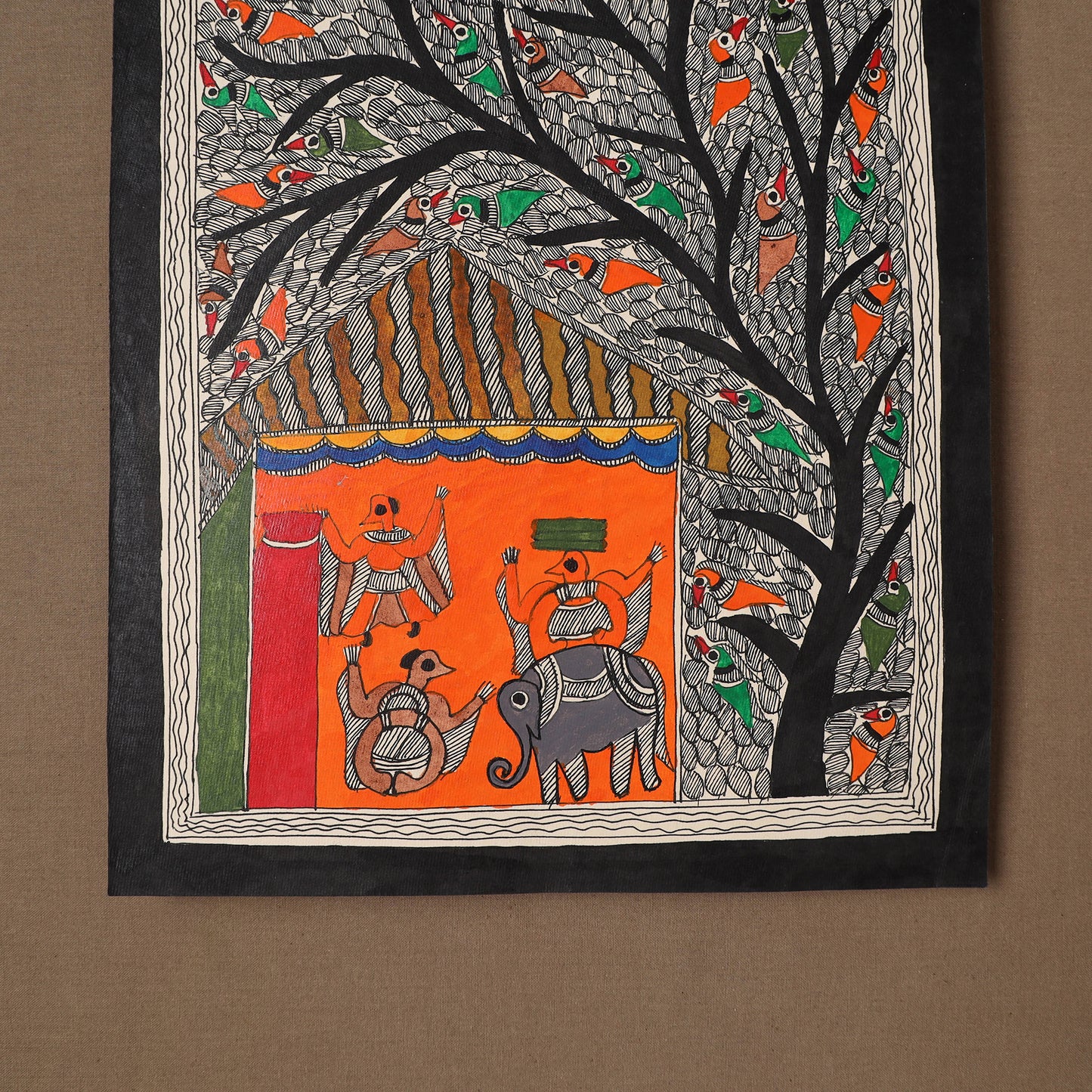 Handpainted Madhubani Painting by Santosh Paswan (15 x 11 in) 12