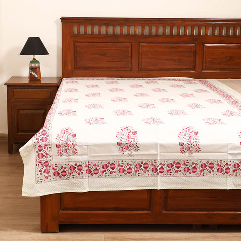 Sanganeri Hand Block Print Cotton Single Bedsheet (90 x 60 in) 64