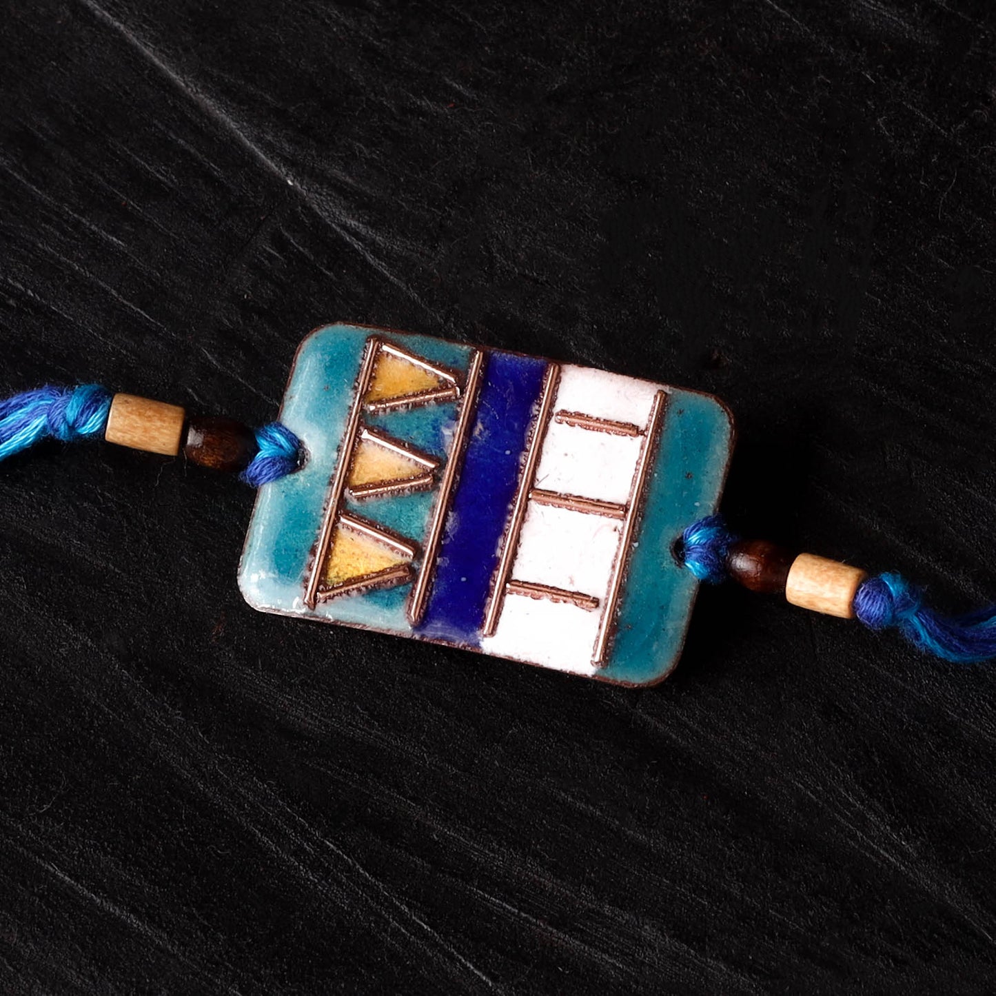 Zentangle - Copper Enamel Rakhi by Ekibeki 14