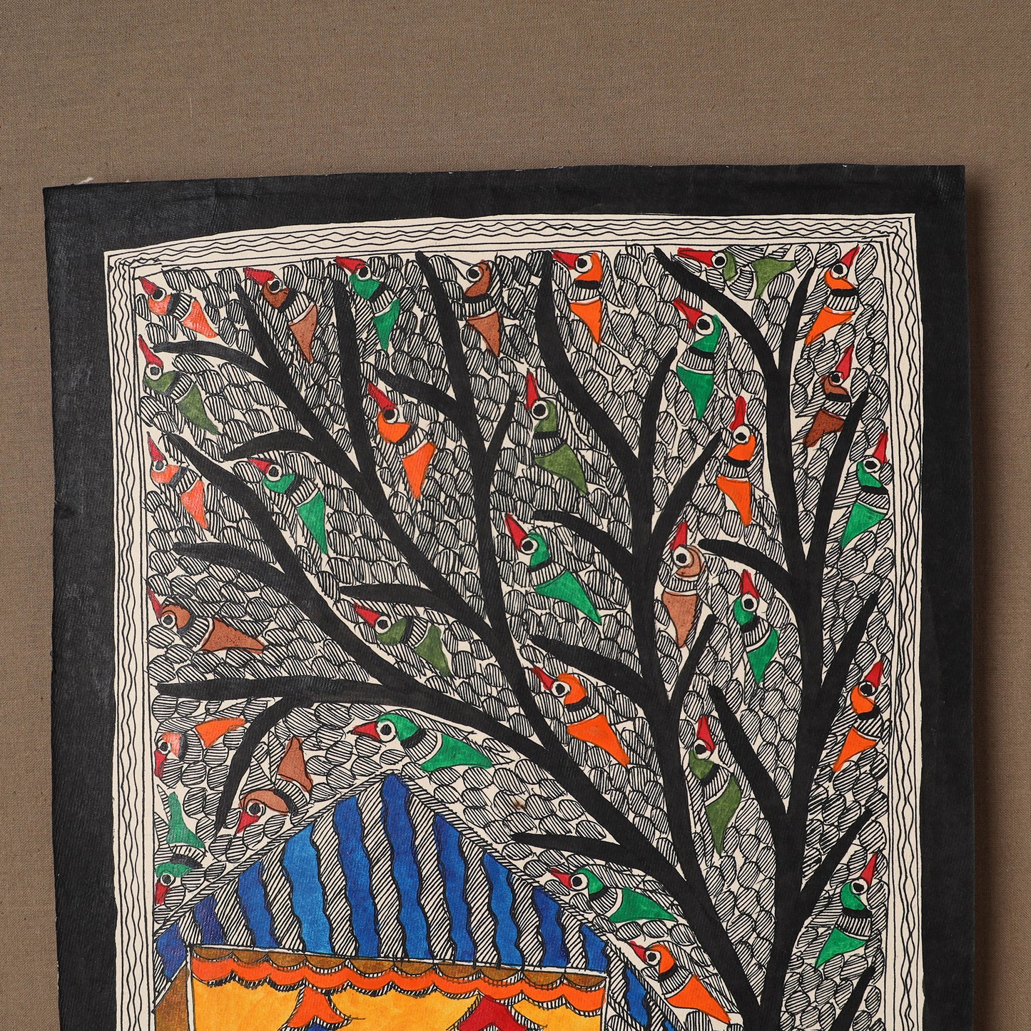 Handpainted Madhubani Painting by Santosh Paswan (15 x 11 in) 13
