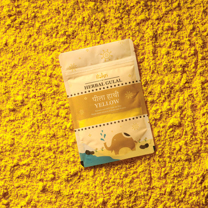 पीला हाथी ~ Yellow Organic and Herbal Holi Color / Gulal (50gm)