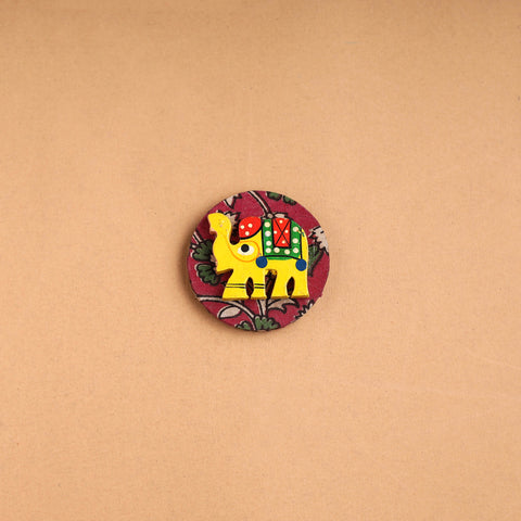  Elephant - Handmade Fabart Wooden Magnet 