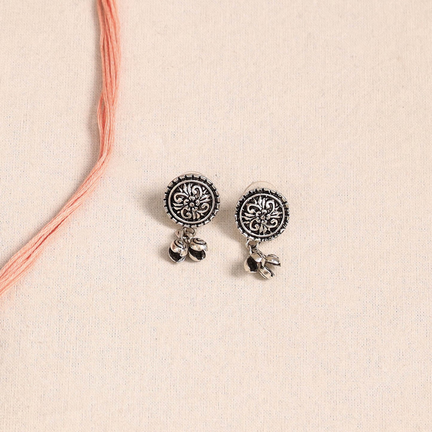 Peach German Silver Fabart Necklace Set