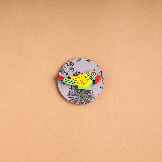 Parrot - Handmade Fabart Wooden Magnet 03