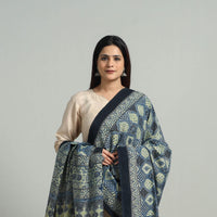 Hand Block Printed Cotton Ajrakh Dupatta 02