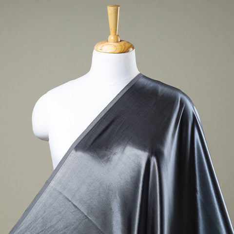 Dark Grey - Mashru Silk Plain Dyed Fabric (Width - 46 in)