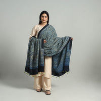 Hand Block Printed Cotton Ajrakh Dupatta 04